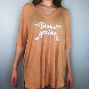 Truself Orange Shirt Plus Layered Oversized 2X V-Neck Casual Comfy Loungewear